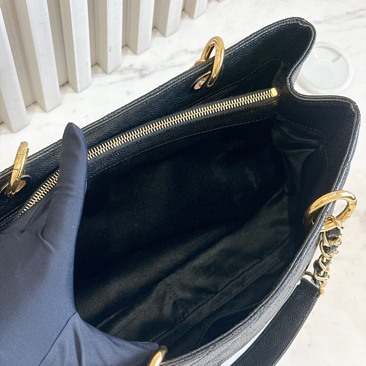 Chanel GST in Black Caviar GHW