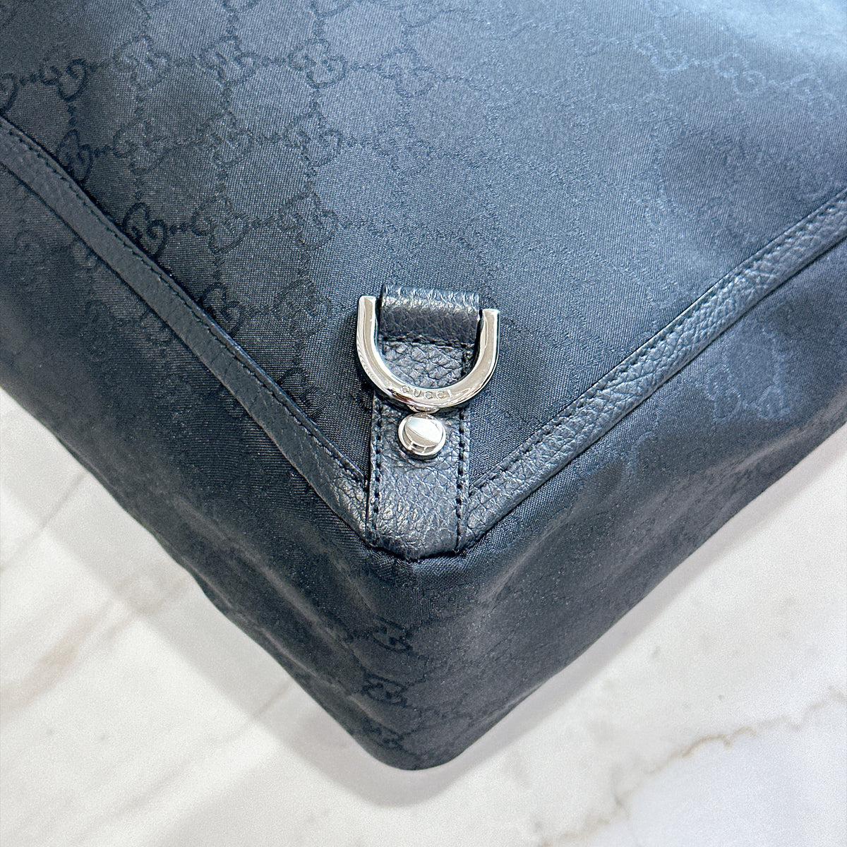 Gucci Black GG Canvas Abbey D-Ring Tote Bag