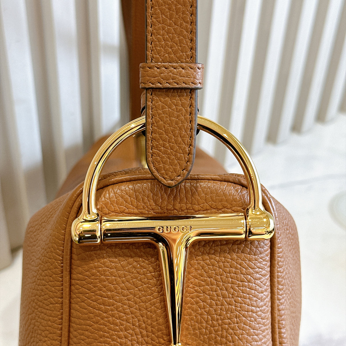 Gucci Half Horsebit Medium Bag Brown