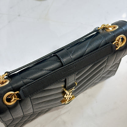 YSL Envelope Medium In Black GHW