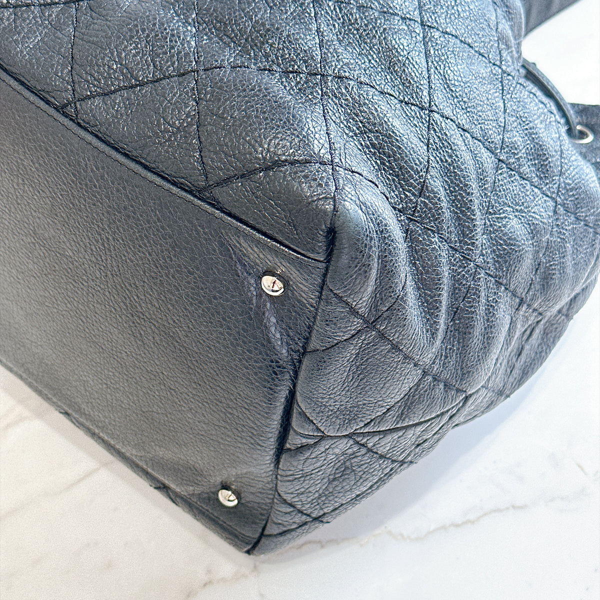 Chanel Glazed Calfskin On The Road Drawstring Bucket Bag