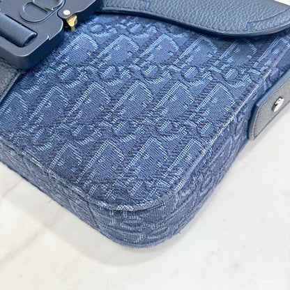 Dior Small Saddle Messenger in Blue Oblique