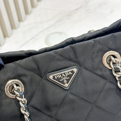 Prada Quilted Tessuto Nylon Chain Shoulder Tote