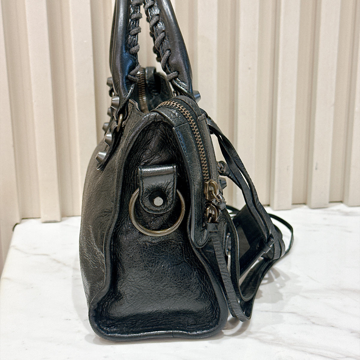 Balenciaga Le City Mini In Black Arena Lambskin