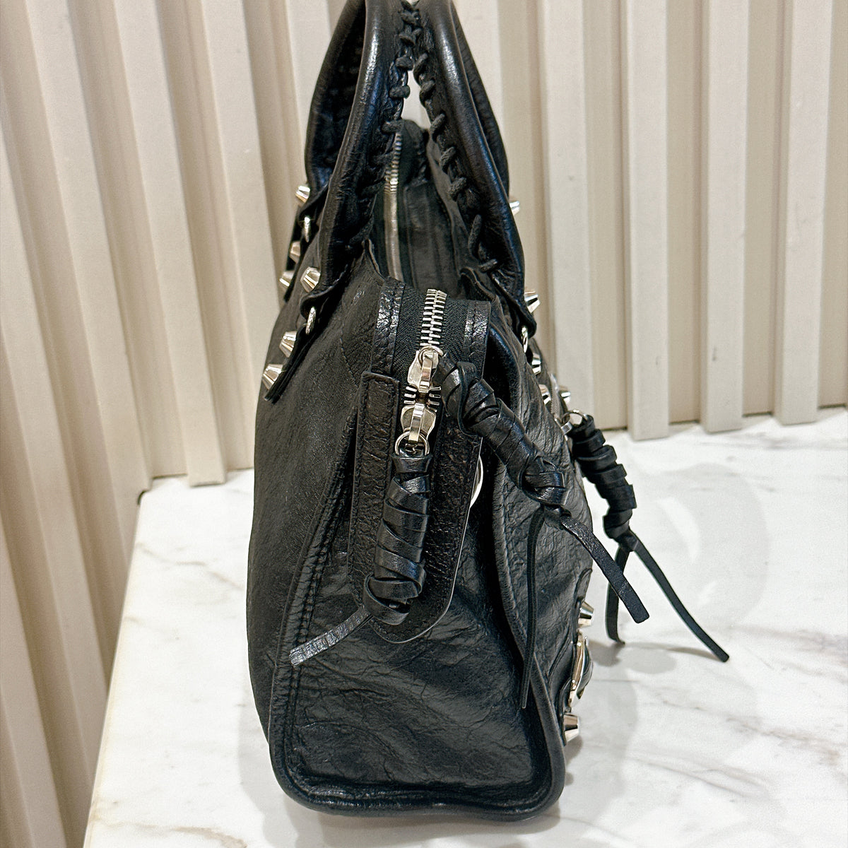 Balenciaga Le City Small In Black Arena Lambskin