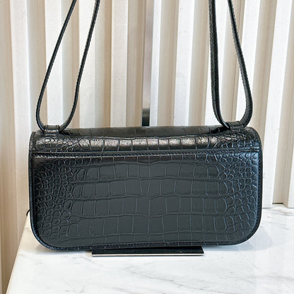 Balenciaga Gossip Small in Black Crocodile Embossed Calfskin