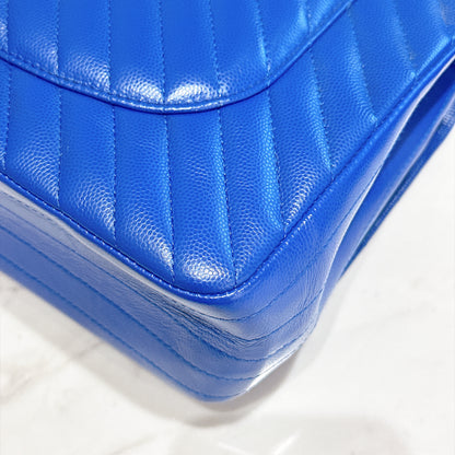 Chanel Jumbo In Blue Chevron Caviar SHW