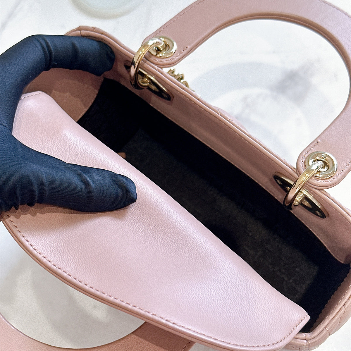 Lady Dior Small Pink in LGHW