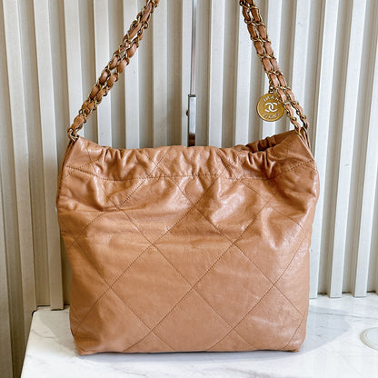 Chanel 22 Small in Caramel Calfskin