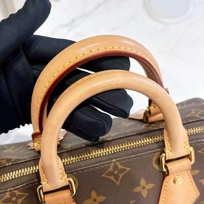 LV Monogram Speedy 20 in Beige Strap