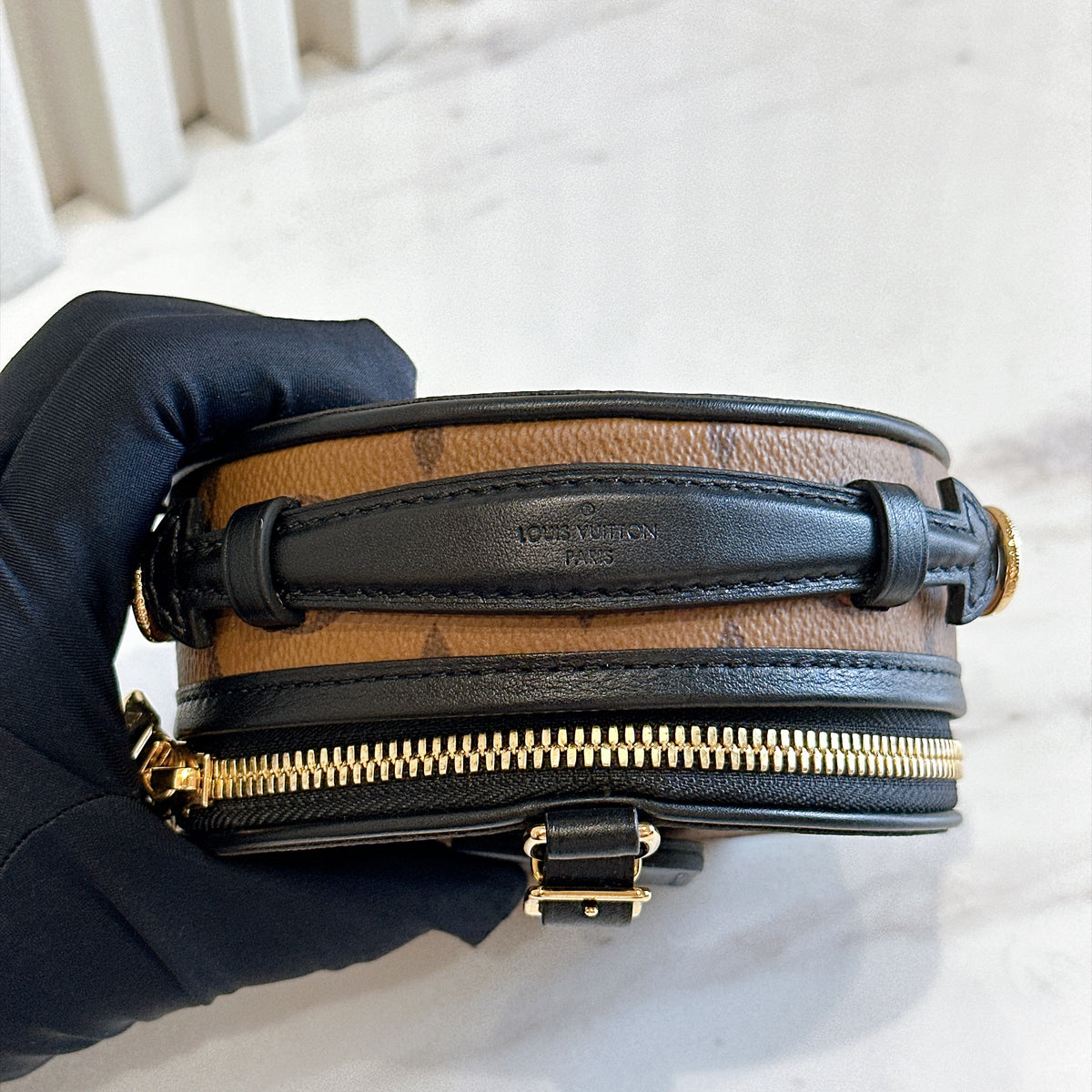 LV Mini Boite Chapeau in Reverse Monogram