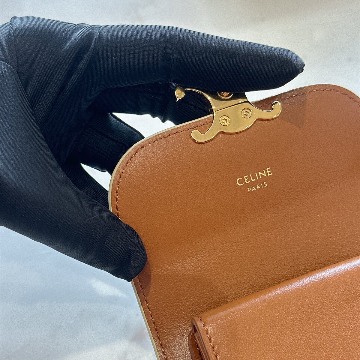Celine Small Flap Wallet in Grege