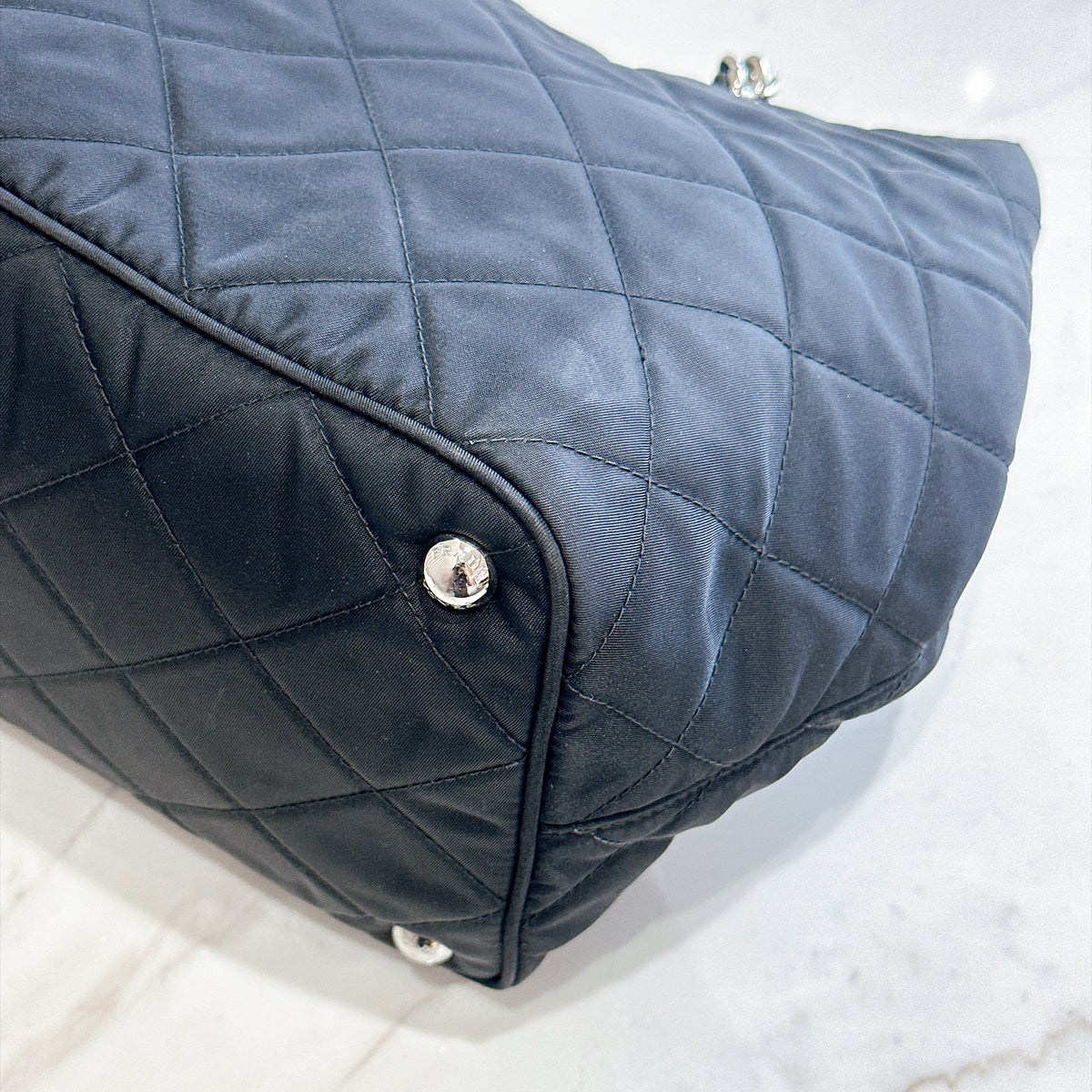 Prada Quilted Tessuto Nylon Chain Shoulder Tote