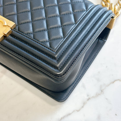 Chanel Boy Old Medium in Black Lambskin