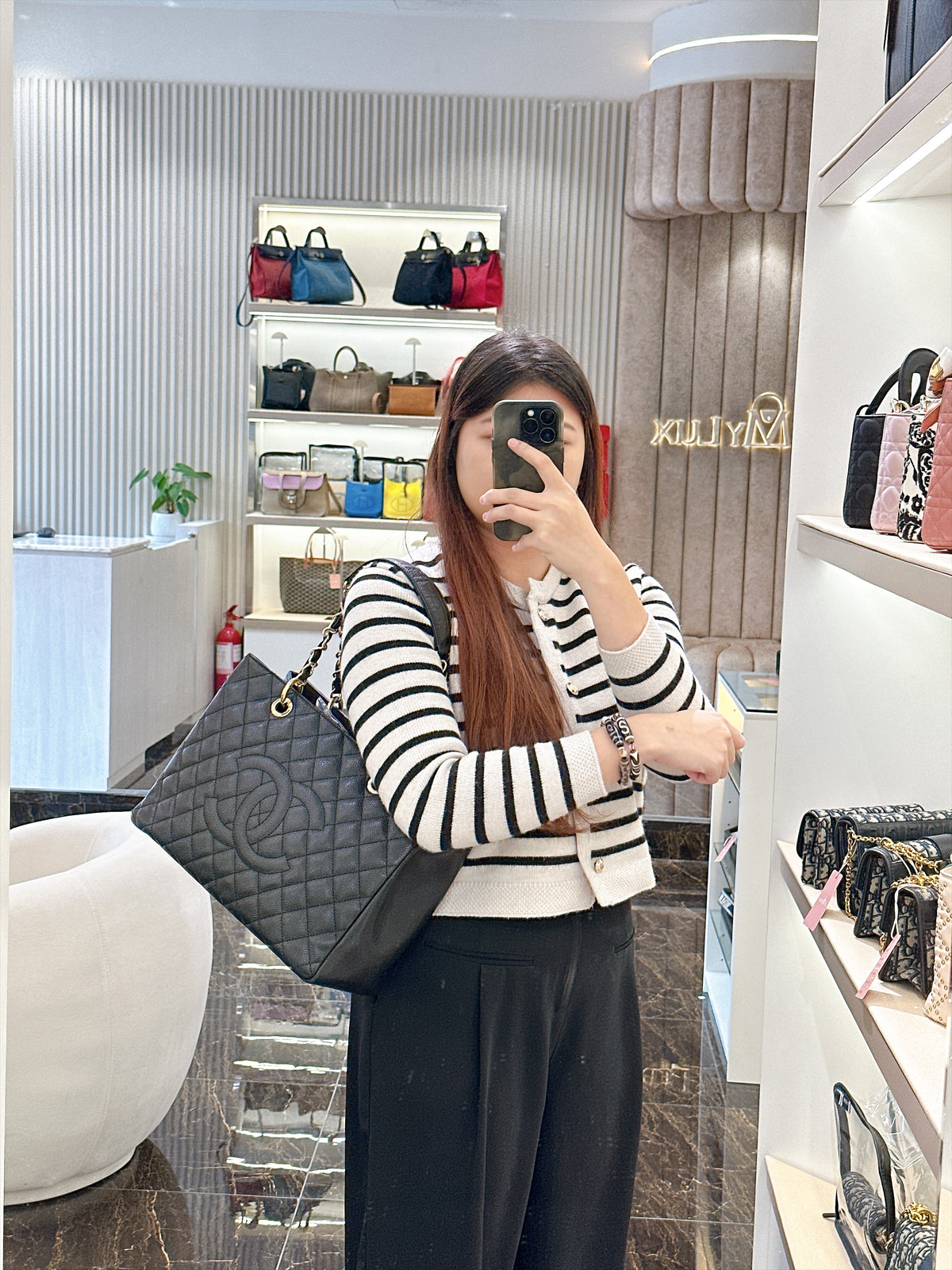 Chanel GST in Black Caviar GHW