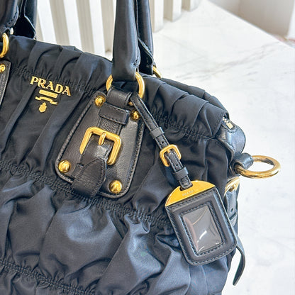 Prada Gaufre Tote Bag in Black Nylon