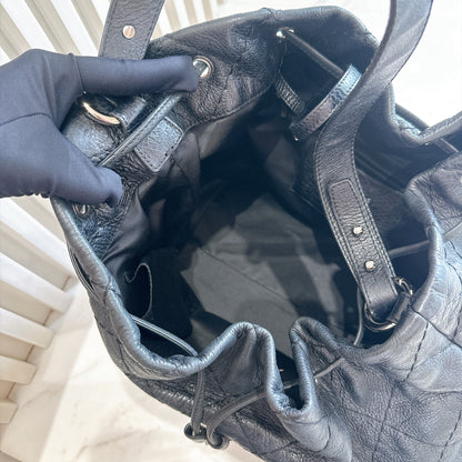 Chanel Glazed Calfskin On The Road Drawstring Bucket Bag