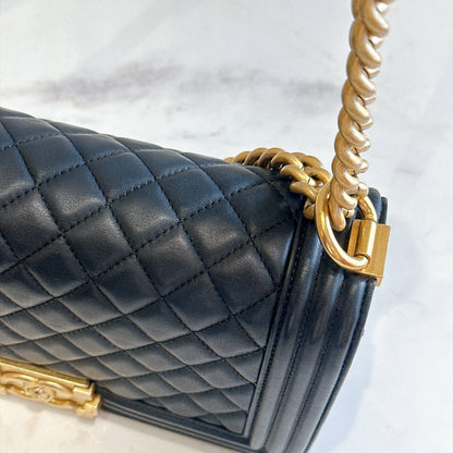 Chanel Boy Old Medium in Black Lambskin