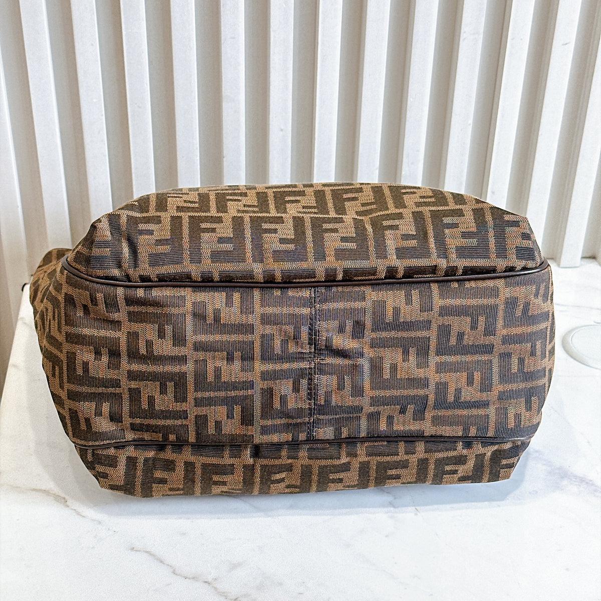 Fendi Zucca Print Canvas and Leather Tote / Chef Bag
