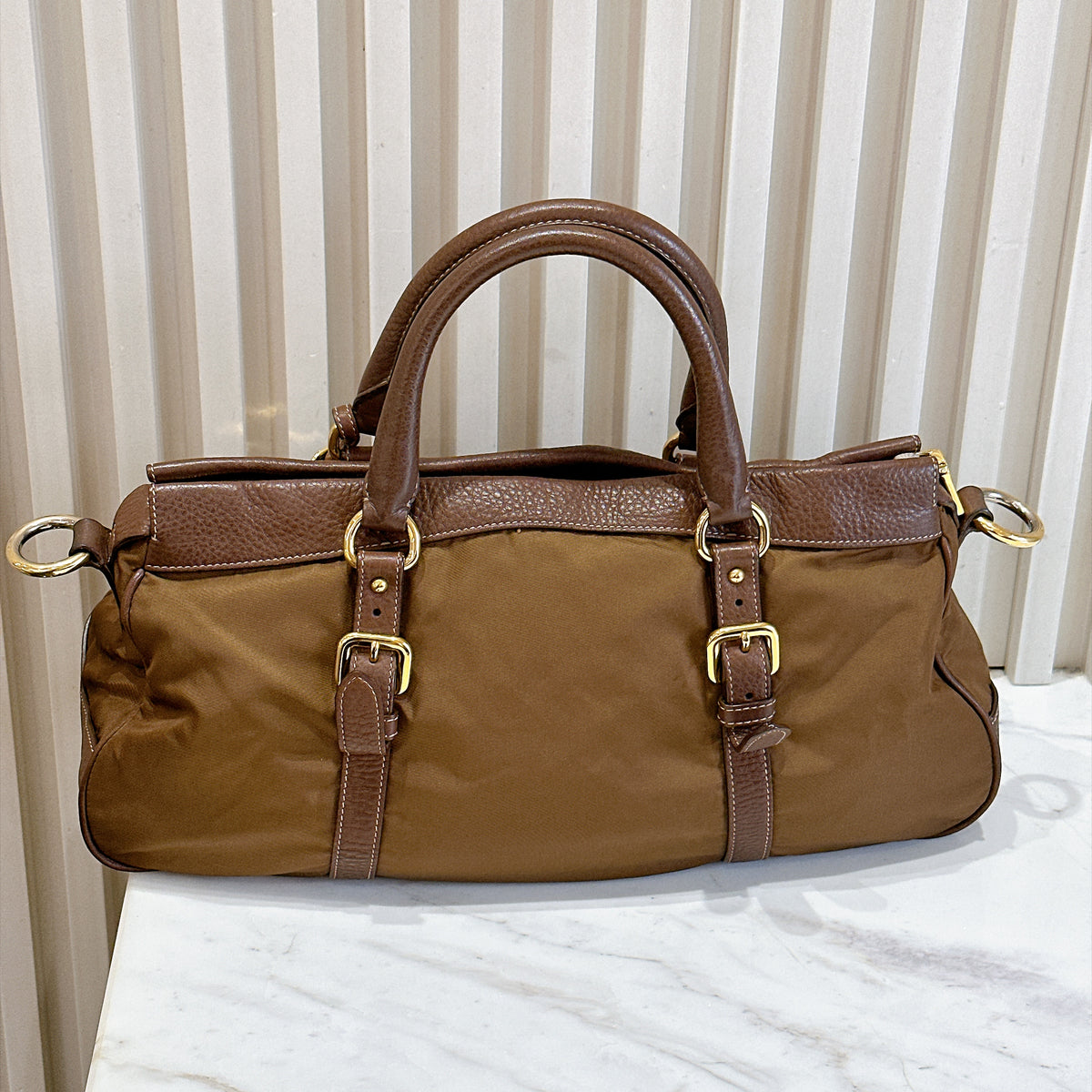 Prada BN2032 Tessuto Nylon & Soft Calf Leather Trim