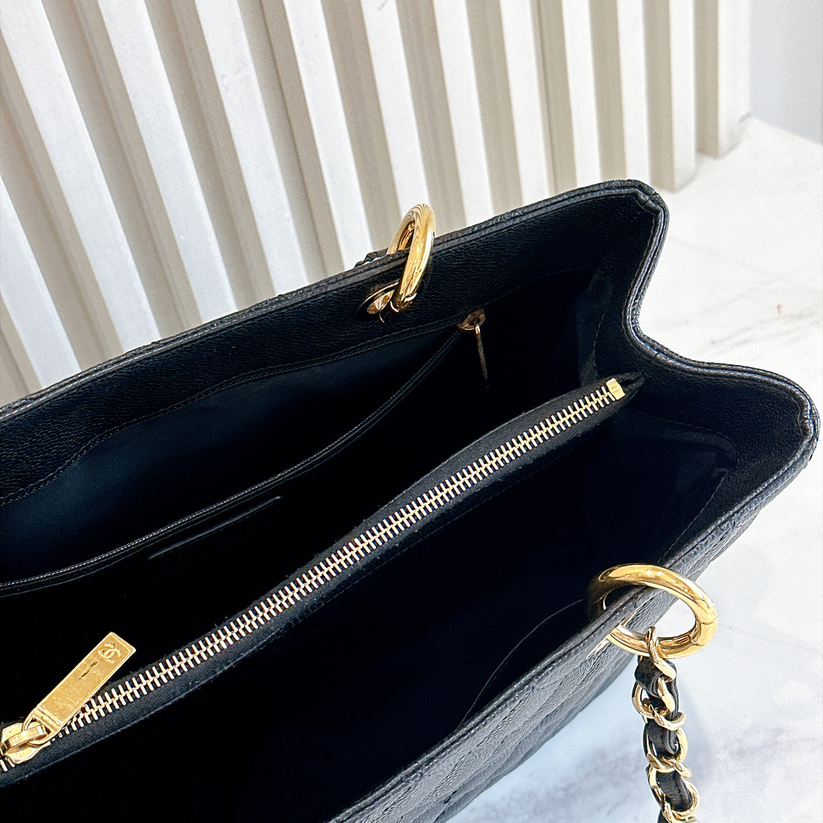Chanel GST in Black Caviar GHW
