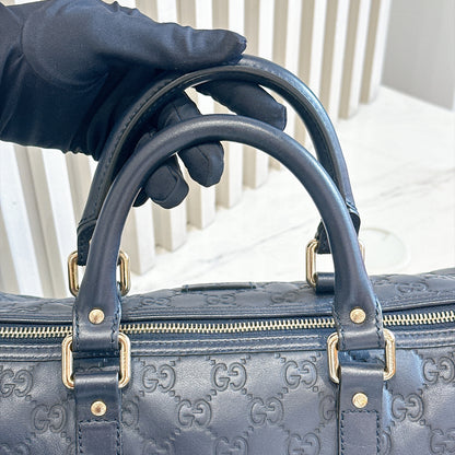 Gucci Guccissima Medium Joy Boston in Navy Blue