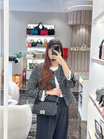 Chanel Boy Old Medium in Black Lambskin