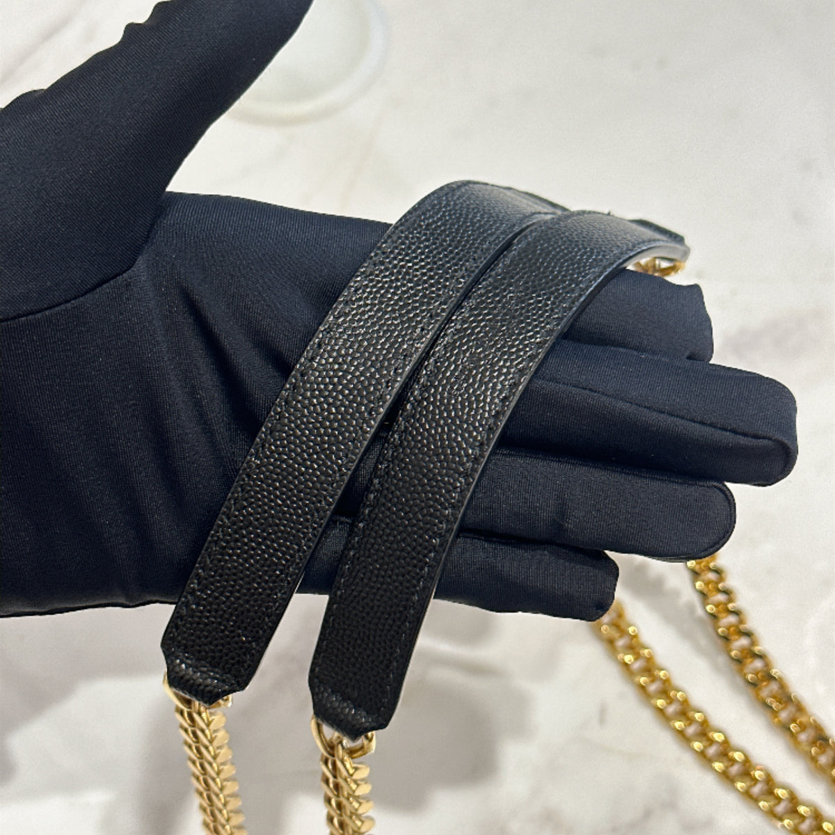YSL Envelope Medium in Black GHW
