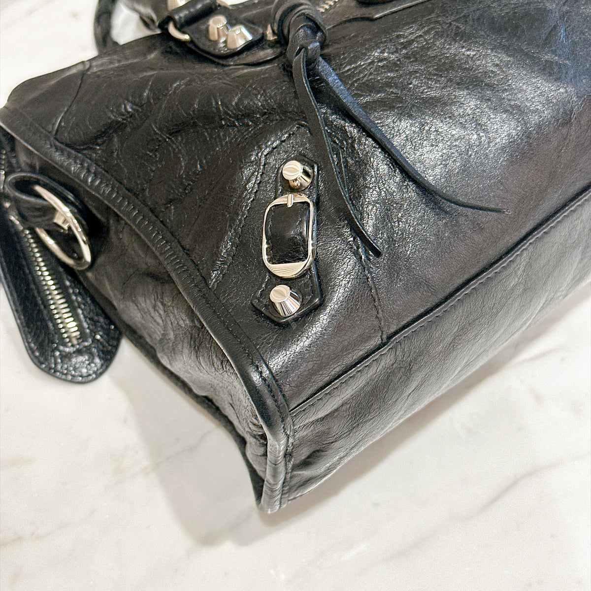 Balenciaga Le City Small In Black Arena Lambskin