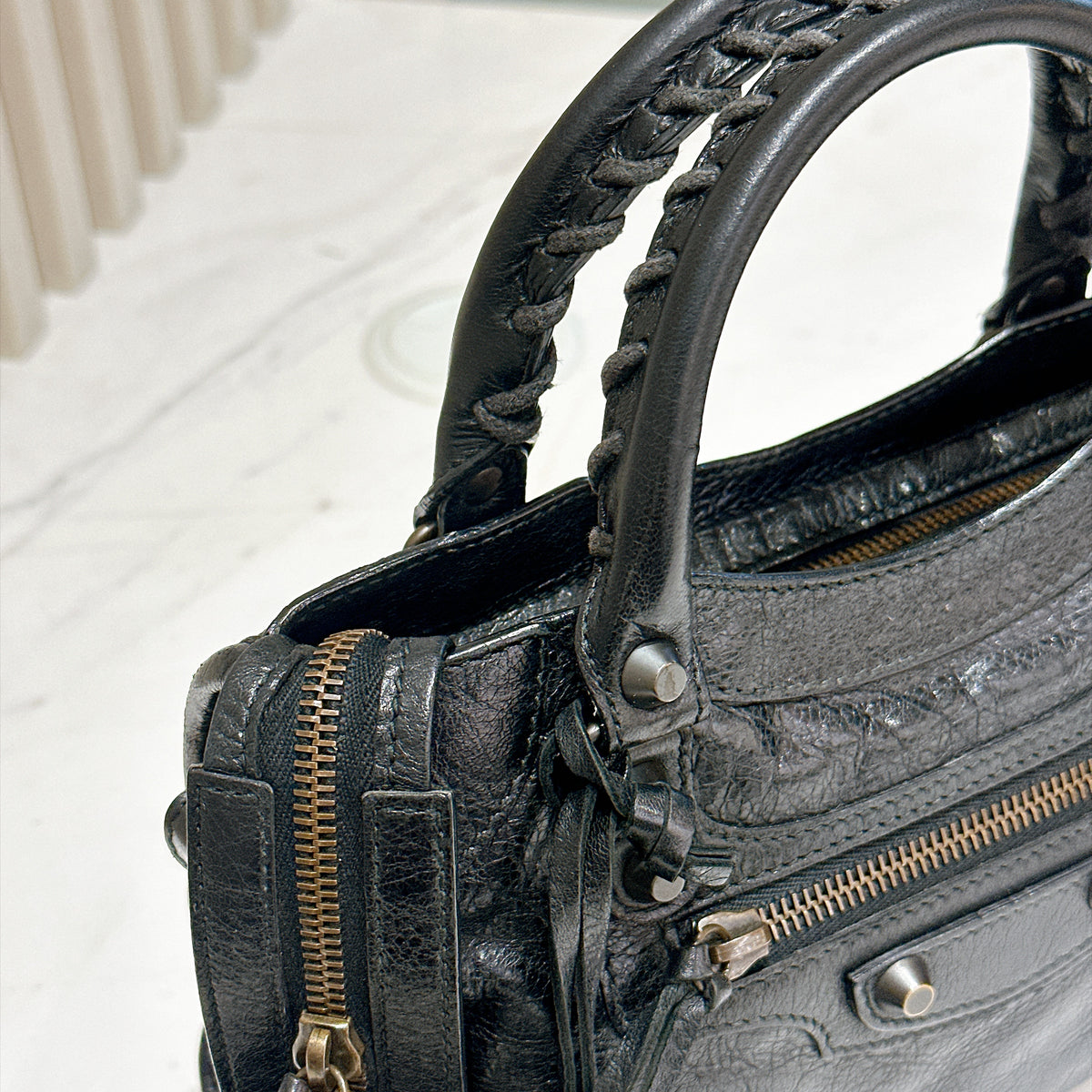 Balenciaga Le City Mini In Black Arena Lambskin