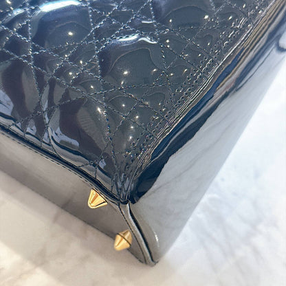 Lady Dior Medium in Black Patent GHW