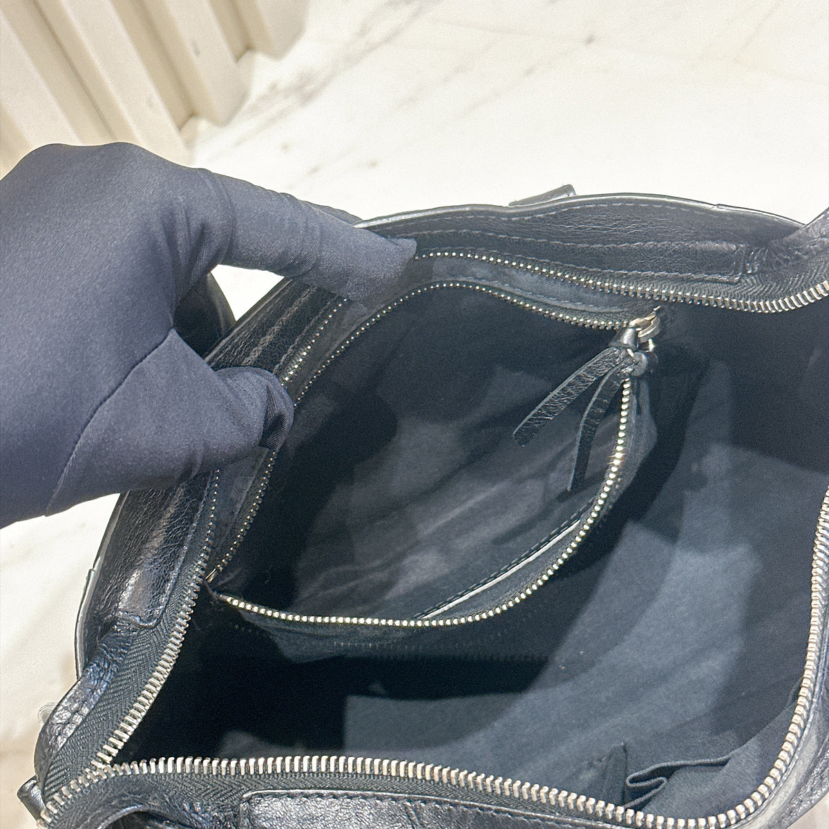 Balenciaga Le City Small In Black Arena Lambskin