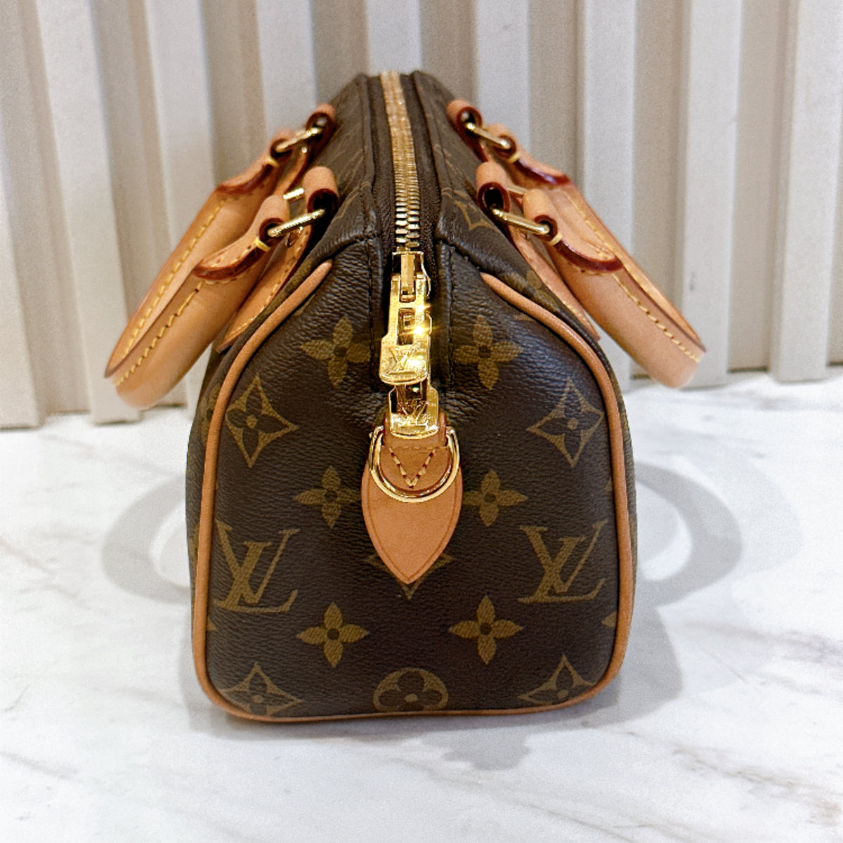 LV Monogram Speedy 20 in Beige Strap