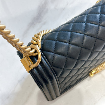 Chanel Boy Old Medium in Black Lambskin