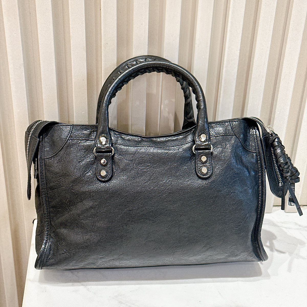 Balenciaga Le City Small In Black Arena Lambskin