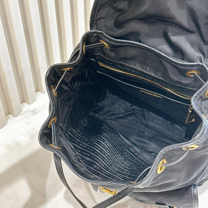 Prada Black Nylon and Leather Backpack
