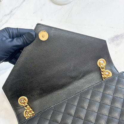 YSL Envelope Medium In Black GHW