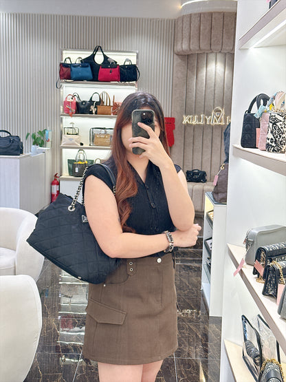 Prada Quilted Tessuto Nylon Chain Shoulder Tote