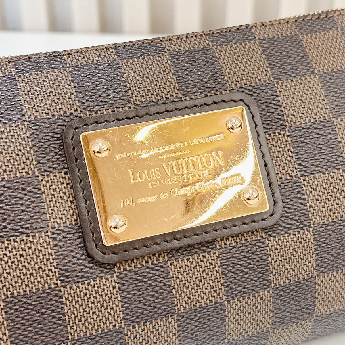 LV Damier Ebene Eva Clutch