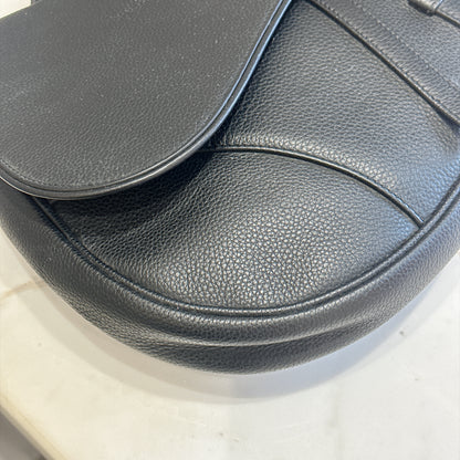 Dior Saddle Maxi in Black Grained Calf Leather