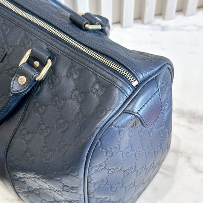 Gucci Guccissima Medium Joy Boston in Navy Blue