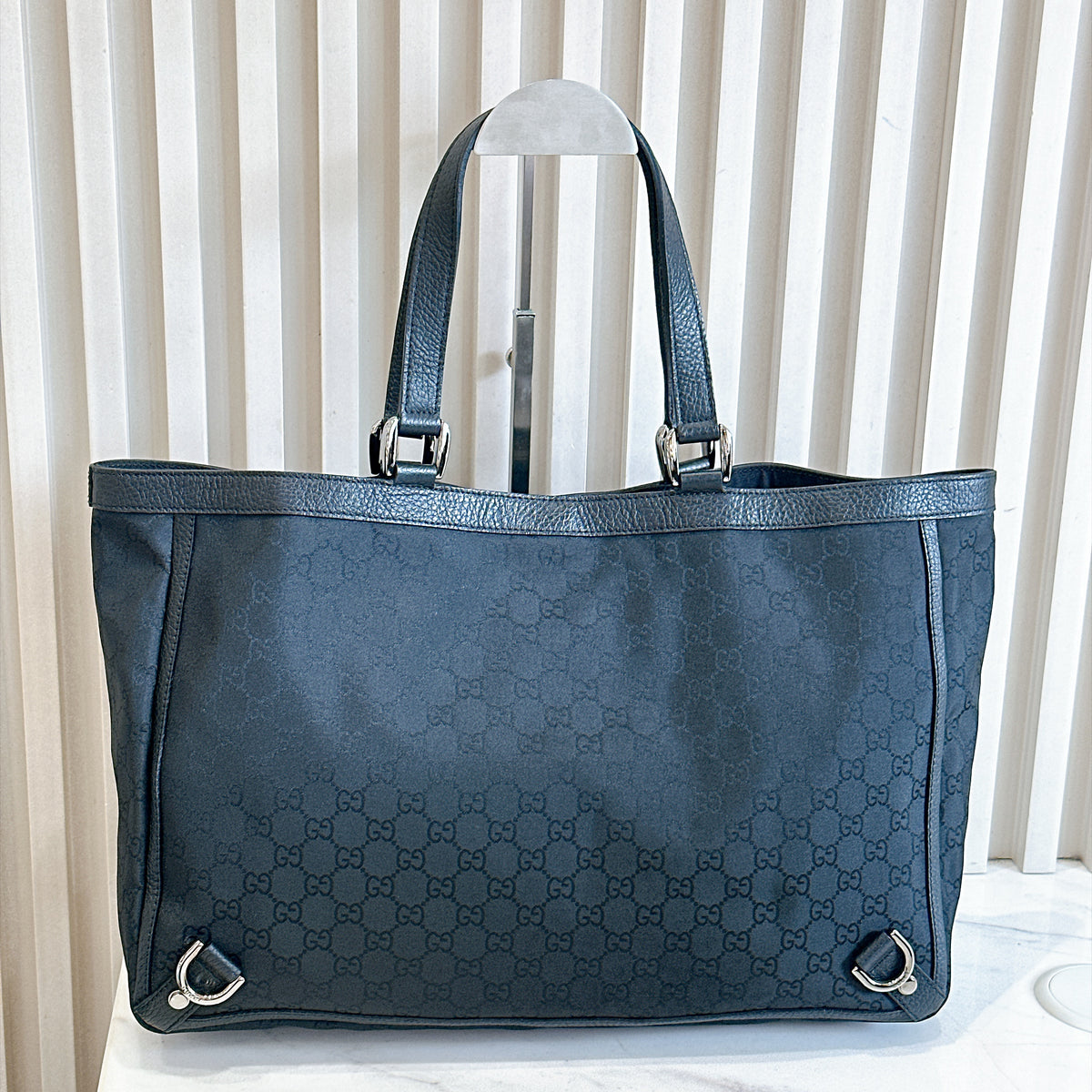 Gucci Black GG Canvas Abbey D-Ring Tote Bag