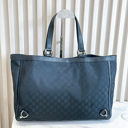 Gucci Black GG Canvas Abbey D-Ring Tote Bag