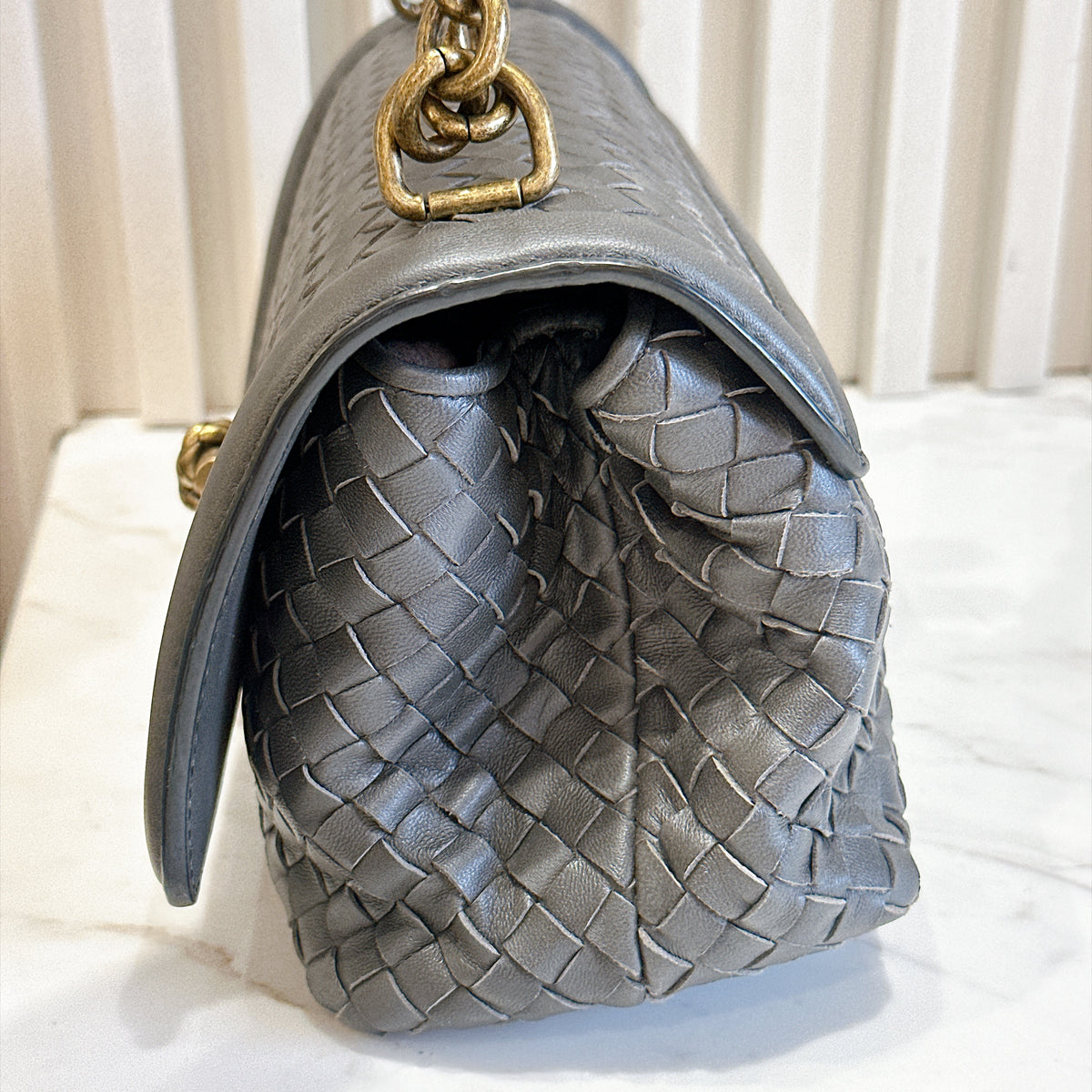 Bottega Veneta Intrecciato Olimpia Knot Shoulder Bag