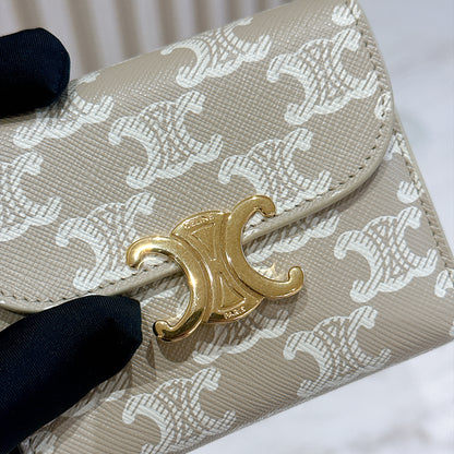 Celine Small Flap Wallet in Grege