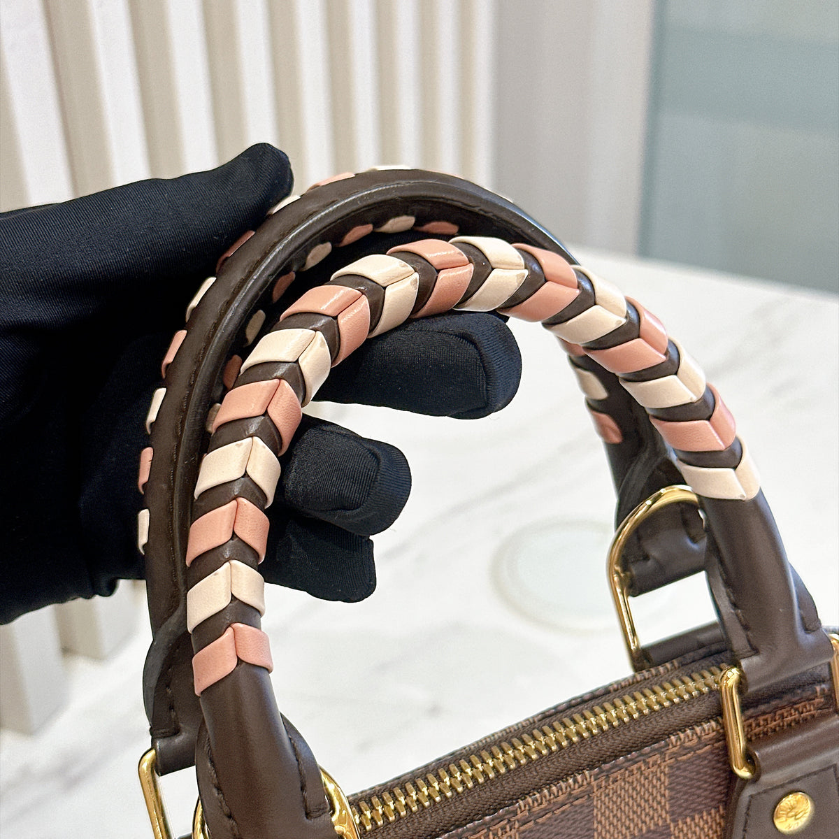 LV Alma BB Damier Ebene Braided
