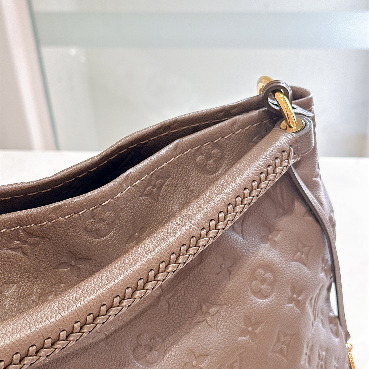 LV Artsy MM Monogram Empreinte Leather in Terre