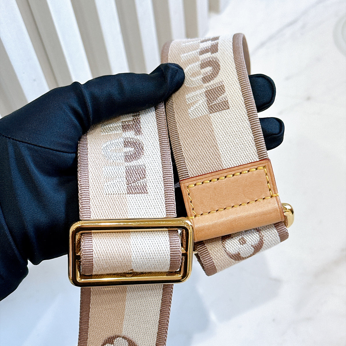 LV Monogram Speedy 20 in Beige Strap