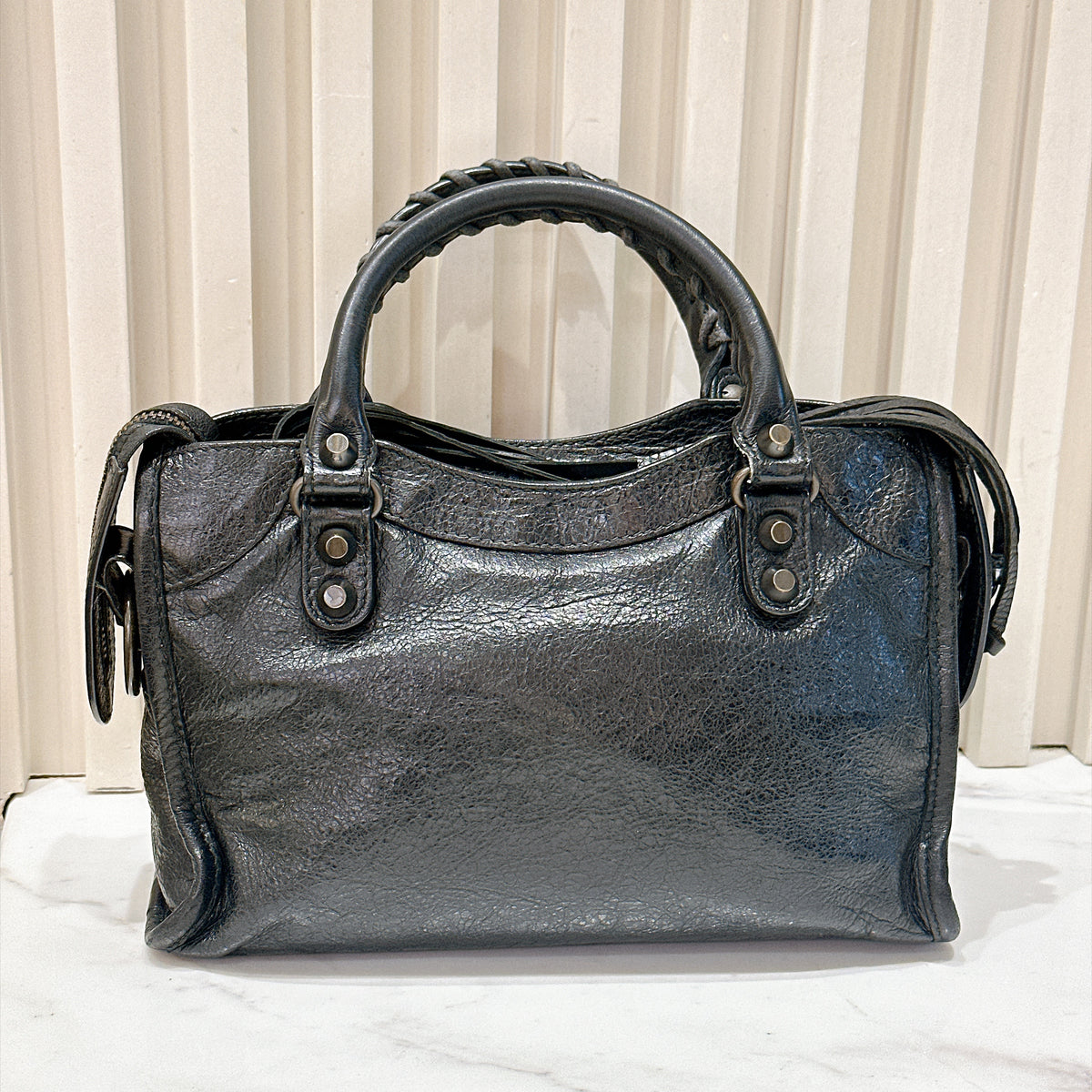 Balenciaga Le City Mini In Black Arena Lambskin