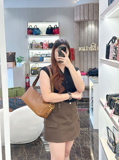 Gucci Half Horsebit Medium Bag Brown